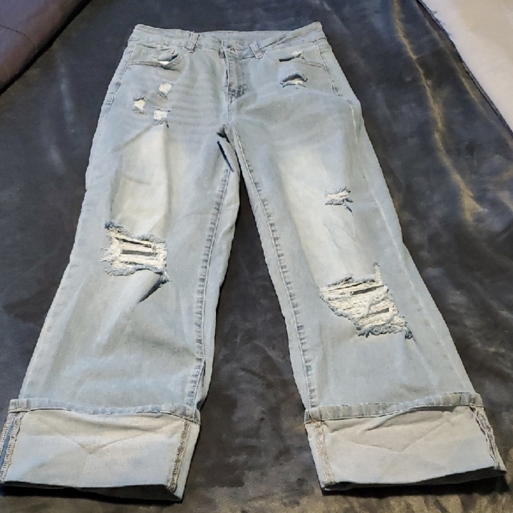 Light Blue Distressed Women's Jeans